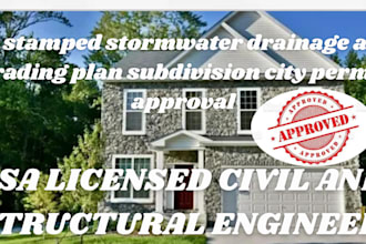 deliver pe stamped stormwater, grading, and drainage plans for US city permit