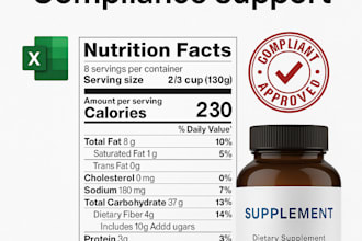 write product content, format nutrition labels and provide packaging compliance