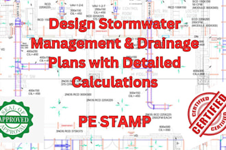 design stormwater management and drainage plans with detailed calculations
