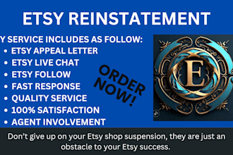 write appeal letter for suspended etsy store and etsy reopen