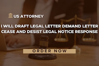 draft legal letter demand letter cease and desist legal notice response in 24hrs