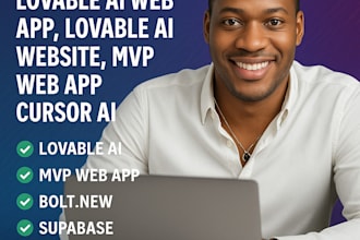 develop modern lovable ai web app, lovable ai website, mvp web app, cursor ai