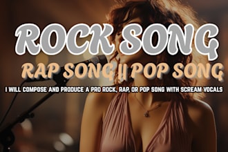 compose and produce a pro rock, rap, or pop song with scream vocals