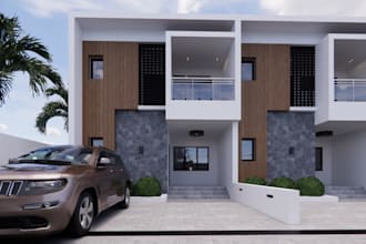 create 3d real estate design, render 3d apartment, kitchen closet, villa, duplex