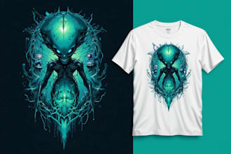 create alien t shirt design horror t shirt design