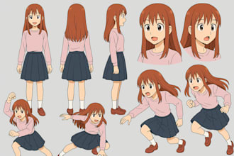 character design cartoon concept art anime 2d game assets sprite illustration