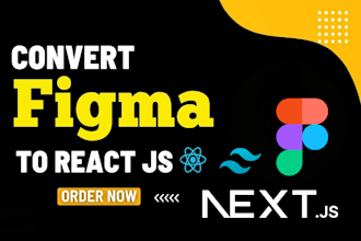 convert figma to react or nextjs or html using tailwind css