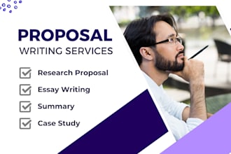 do research and proposal writing, summary, case study, essay writing