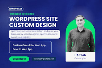 create a custom wordpress business site with a web calculator