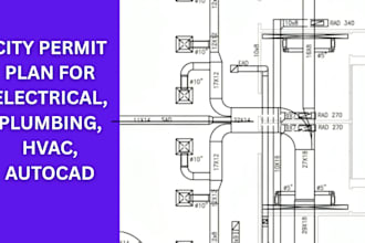 draft permit ready hvac, plumbing and electrical plans in autocad