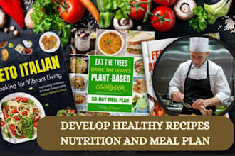 develop healthy recipes fitness, nutrition, any diet recipe ebook, meal plans
