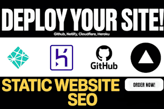 deploy static website on github, netlify, cloudflare and heroku with SEO