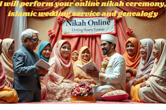 perform your online nikah ceremony, islamic wedding service and genealogy