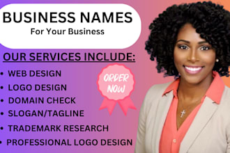 create a brilliant names for your business product brand slogan logo web design