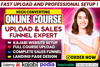 do udemy online course promotion kajabi ai tech finance sales marketing funnel