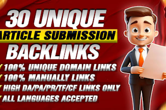 do high quality article submission backlinks manually for google ranking