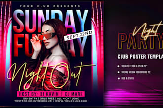 do elegant party flyer, concert, nightclub, or event flyer design party design