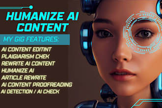 proofread rewrite plagiarism check fact check and humanize ai content