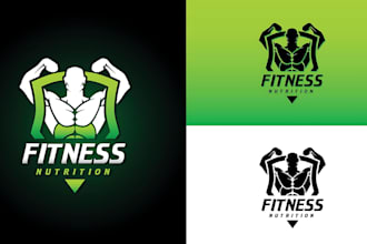 create yoga, bodybuilding, gym, physical fitness logo