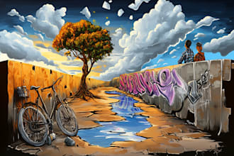 do illustration expressionism art, graffity, abstract wall art
