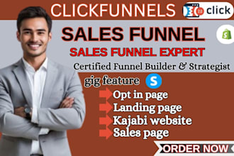 build clickfunnels landing page  sales funnel website in click funnel