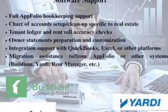 do real state bookkeeping and properties management
