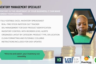 create or update your inventory spreadsheet in excel