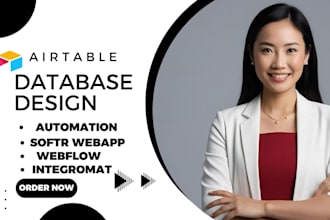 design and automate your airtable database as airtable expert with softr webflow