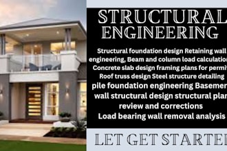 provide structural design for pile foundation, basement, and retaining walls