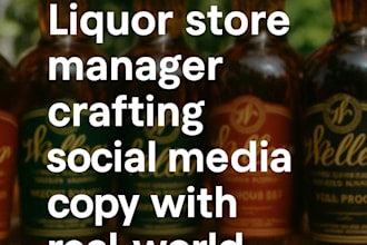 write custom captions or short content for liquor brands, products