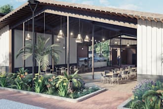 transform your 3d interior restaurant , bar lounge, cafe, any commercial project