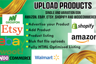 highly optimize listing product on groupon shopify ebay amazon walmart etsy wix