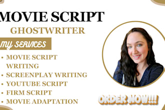 write movie script, screenplay, scriptwriting, feature film script, TV series