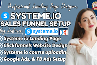 design salesfunnel in systeme io, clickfunnels, GEO, or systeme io landing page
