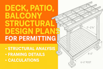 deck, patio, balcony structural design plans for permitting