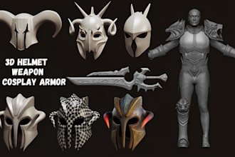 make 3d mask 3d printable cosplay model, 3d  helmet halloween props 3d printing