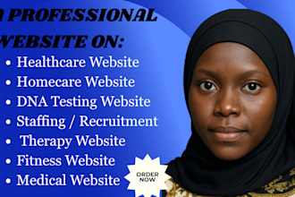 design healthcare homecare medical design dna testing, on sqarespace wix website