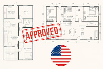 create architectural and mep construction drawings for city permit and 3d floor