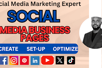 do social media setup, business page setup, facebook page