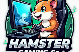 design high quality esport hamster gaming mascot logo with unlimited revision