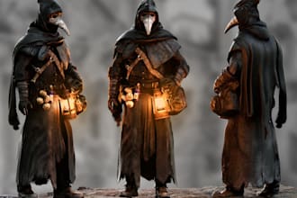 create detailed 3d characters for unreal engine and 3d printing