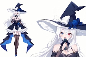 design and rig in live2d model, 2d vtuber model, anime style  ready to stream