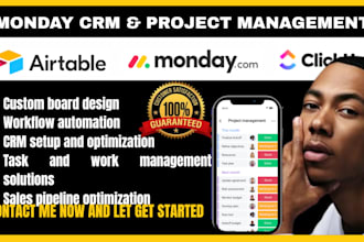 setup automation integration monday crm clickup airtable for project management