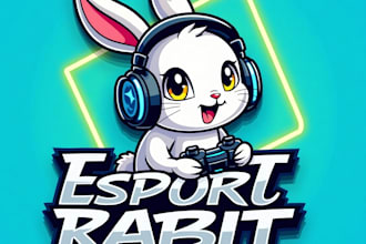 design high quality esport rabit race mascot logo with free source file