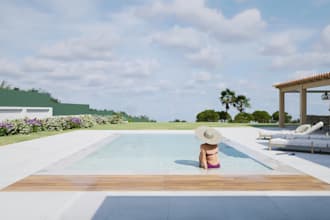modern exterior design for balconies, patios, gardens, landscapes, 3d rendering