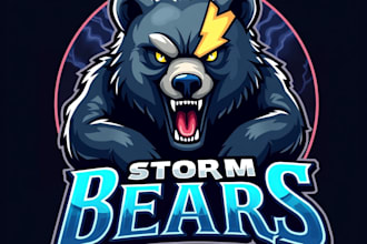 design high quality esport bear mascot logo with creative concepts