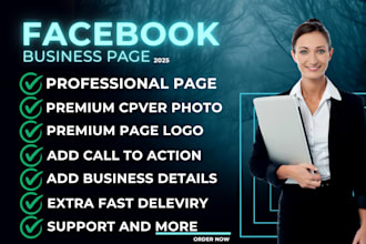 create facebook page, business page, and social media accounts