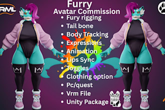 do custom 3d furry model nsfw avatar 3d avatar for vrchat and vtuber for animaze