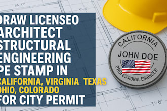 license architect structural engineering pe stamp in texas, virginia california