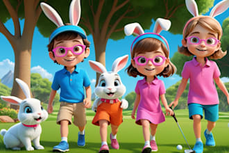 design 3d children book illustration and children story book